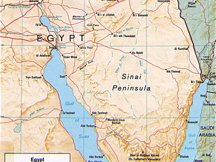 Синайский полуостров политическая карта